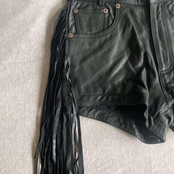 R13 fringe leather shorts - Picture 3 of 6